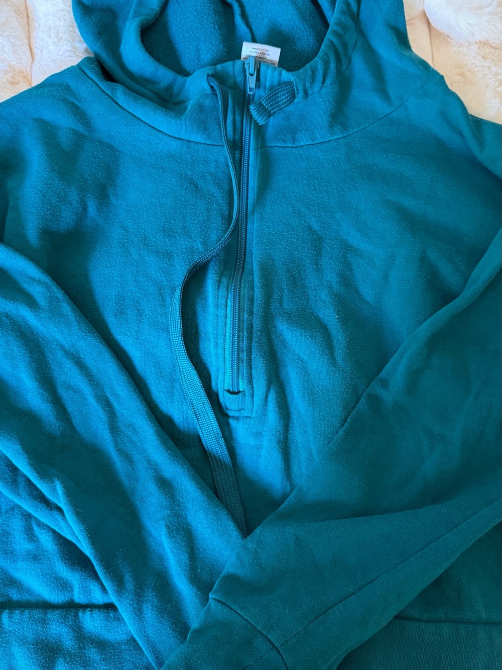 Teal Half-Zip Hoodie